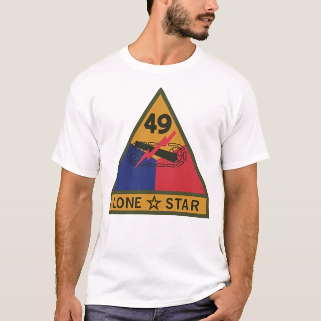 T-shirt SSI - 49e division blindée avec nom Bande (Devant)