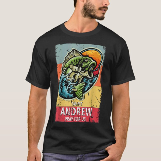 T-shirt St Andrew Pêche Patron des Pêcheurs Cathol (Devant)