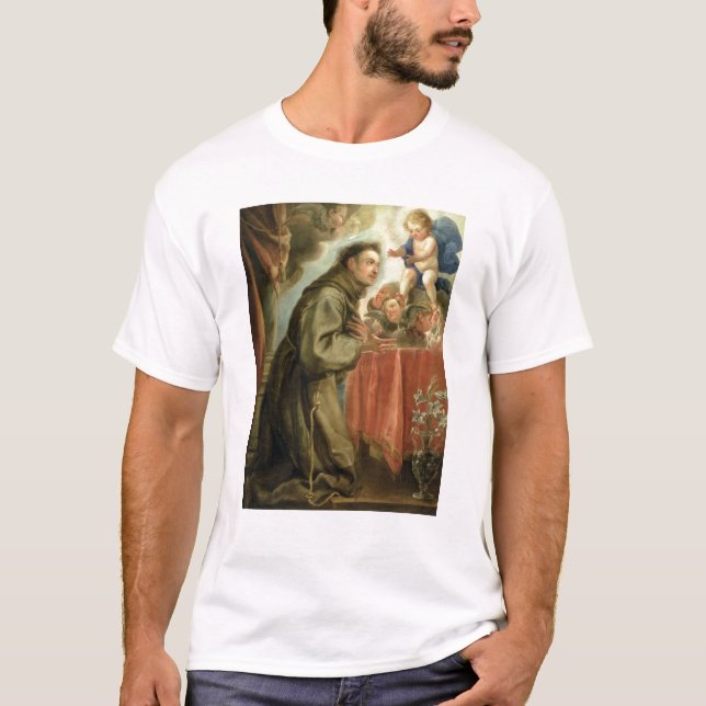 T-shirt St Anthony de Padoue adorant l'enfant du Christ (Devant)