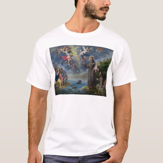 T-shirt St Anthony de Padoue prêchant aux poissons (Devant)