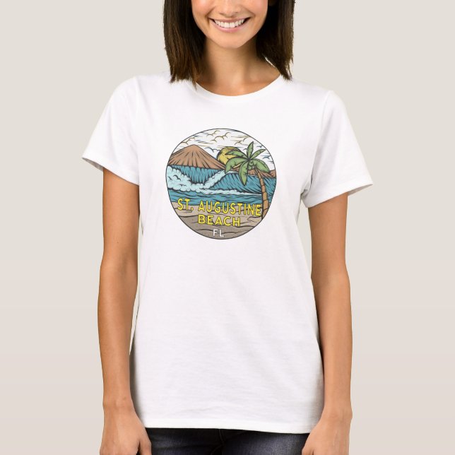 T-shirt St Augustine Beach Florida Vintage (Devant)