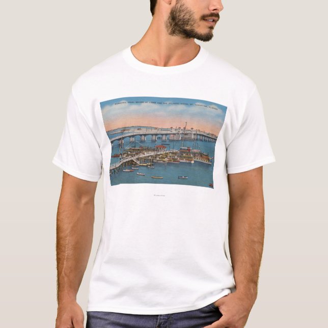 T-shirt St Augustine, FL - vue du pont des lions (Devant)