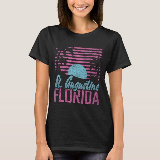 T-shirt St. Augustine Florida Fl Citrus State Miami Vibes  (Devant)