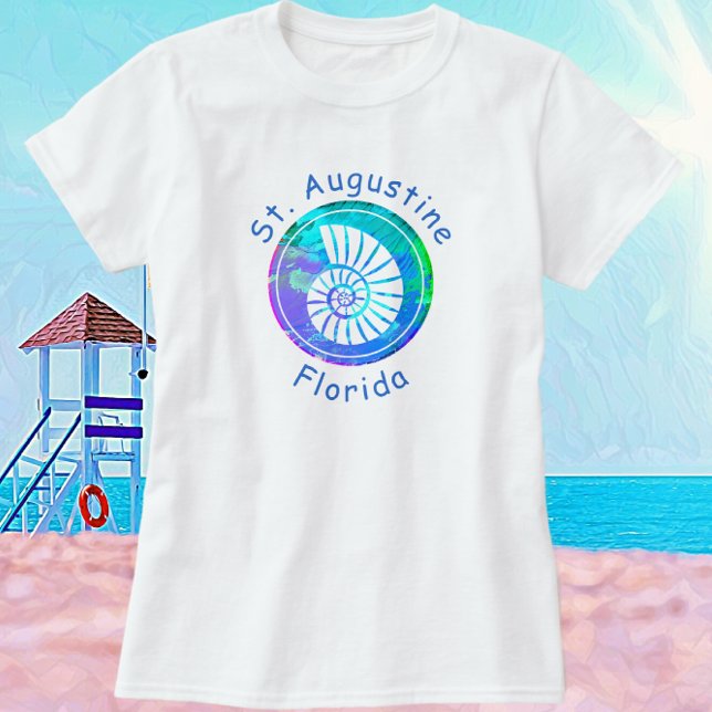 T-shirt St Augustine Florida Joli Nautilus Seashell (Créateur téléchargé)