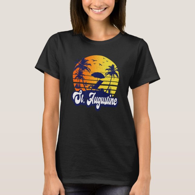 T-shirt St. Augustine Florida Sunset Beach Retro Premium (Devant)