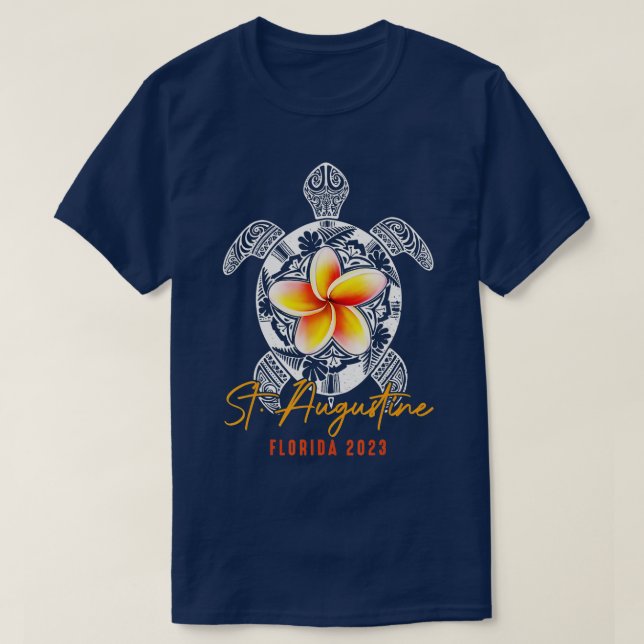 T-shirt St Augustine Florida Tortues de mer Famille Vacanc (Design devant)