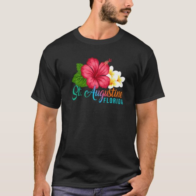 T-shirt St Augustine Vacation Florida Tropical Hibiscus Fl (Devant)