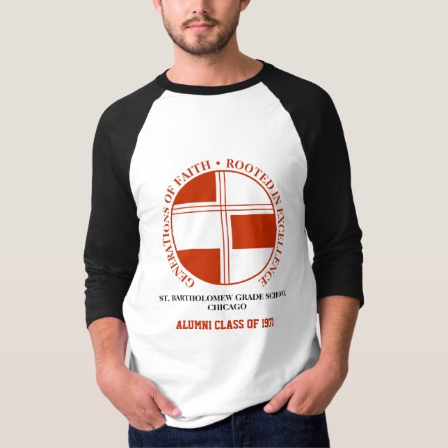 T-shirt St. Bartholomew School 3/4 Raglan Sleeve (Devant)