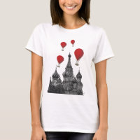 St Basil's Cathedral and Red Hot Air Balloons