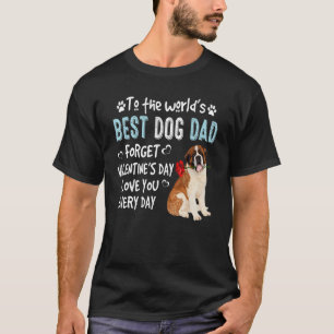 T-shirt St Bernard Best Chien Papa Valentines Day Chiot