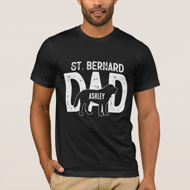 T-shirt St Bernard Chien Papa Chiot Papa (Devant)