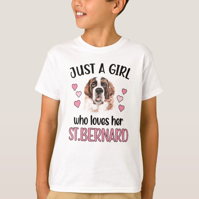 T-shirt St Bernard Girl Propriétaire Amoureux des chiens S (Devant)