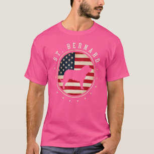 T-shirt St Bernard Usa Drapeau 4 juillet Chien Maman Papa