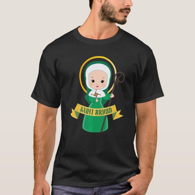 T-shirt St Brigid De Kildare Cross Irlande Cute Cath Irlan (Devant)