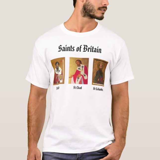 T-shirt St Cedd, St Tchad, Columba de St, saints de (Devant)
