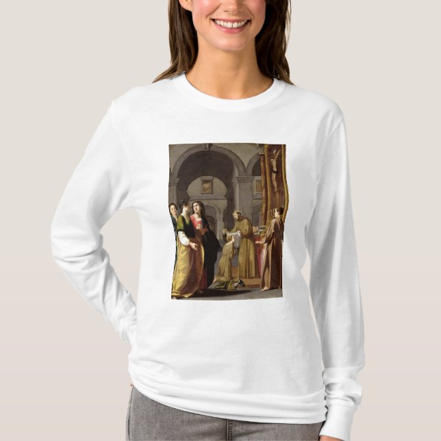 T-shirt St Clare recevant le voile de St Francis (Devant)