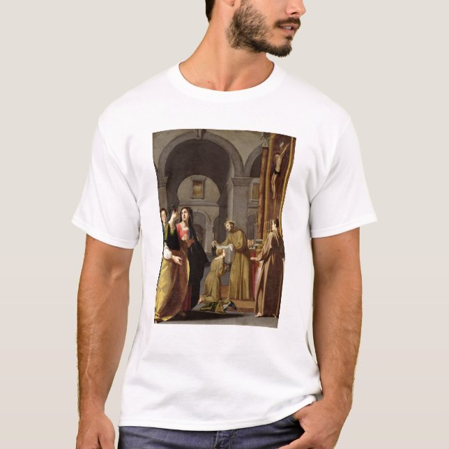 T-shirt St Clare recevant le voile de St Francis (Devant)