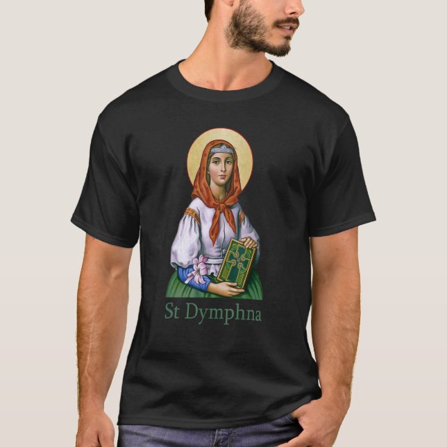 T-shirt St Dymphna Pureté Lily Patron Saint Santé mentale (Devant)