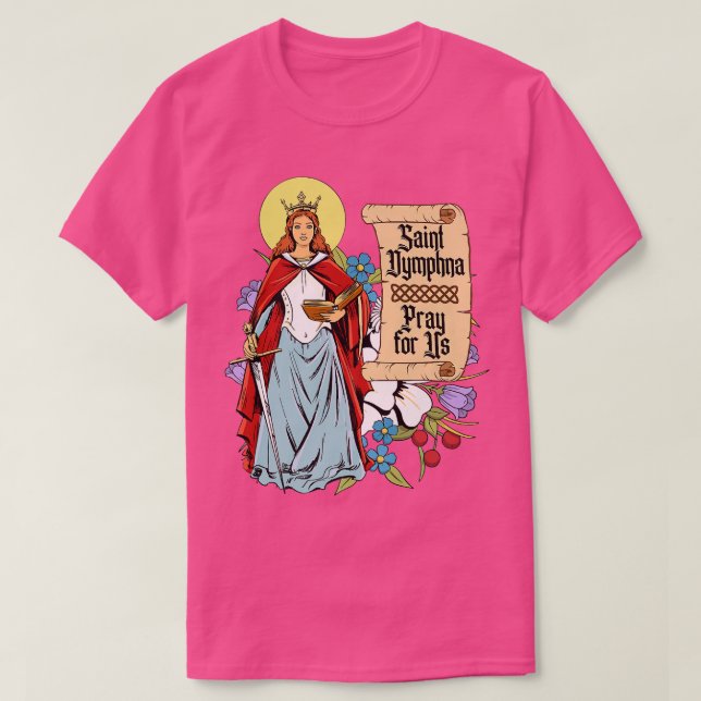 T-shirt St Dymphna Pureté Lily Patron Saint Santé mentale (Design devant)