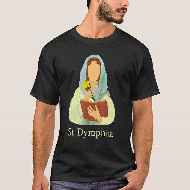 T-shirt St Dymphna Pureté Lily Patron Saint Santé mentale (Devant)