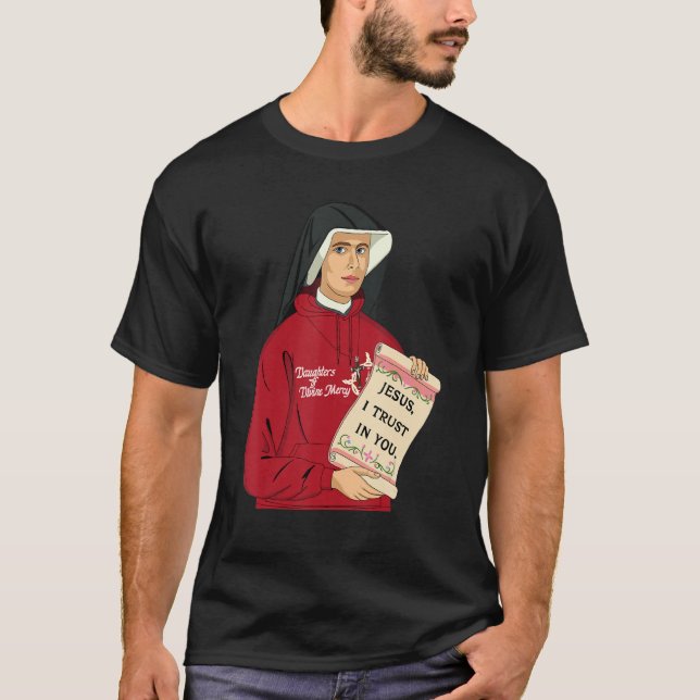 T-shirt St Faustina Kowalska Grand Amour Catholique Citati (Devant)