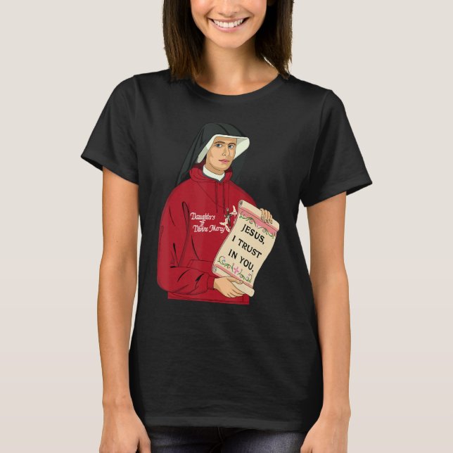 T-shirt St Faustina Kowalska Grand Amour Catholique Citati (Devant)