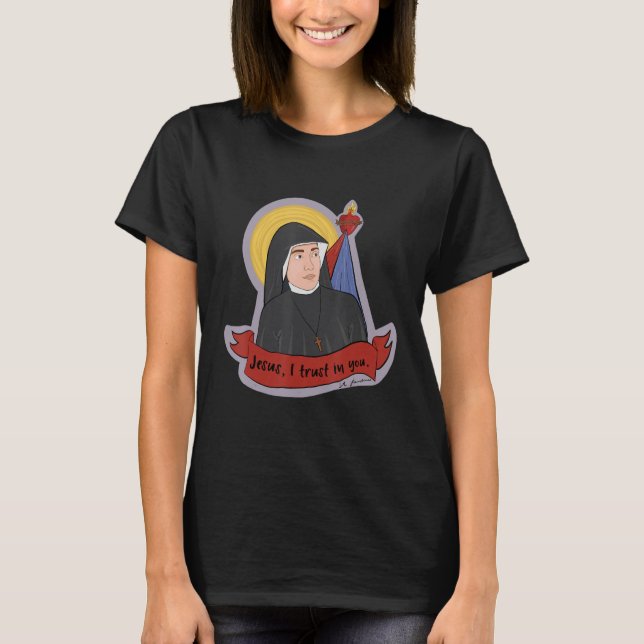 T-shirt St Faustina Kowalska Grand Amour Catholique Citati (Devant)