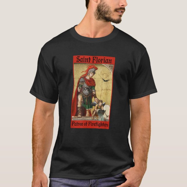 T-shirt St Florian Patron Saint des pompiers (Devant)