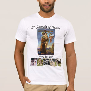 T-shirt St Francis d'Assisi avec des chiens