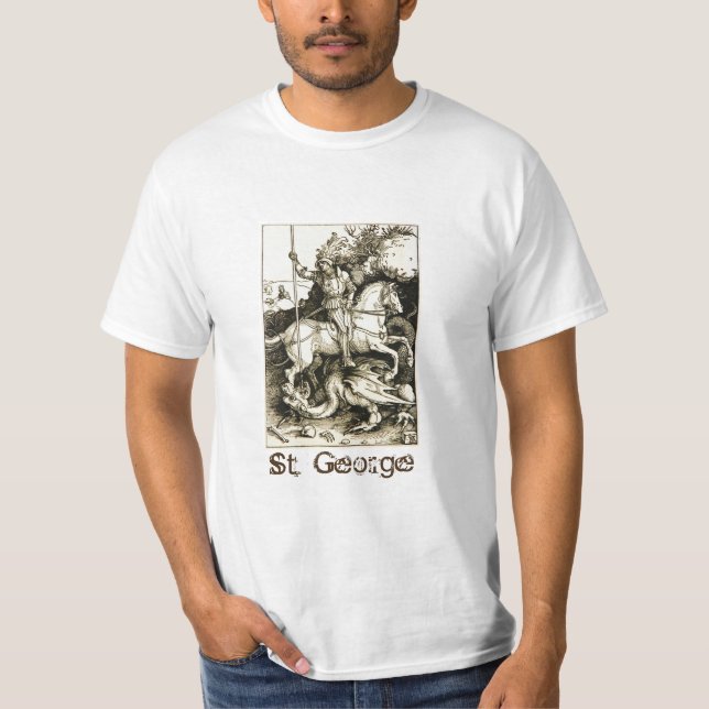 T-shirt ST. GEORGE ET DRAGON, Blanc noir (Devant)