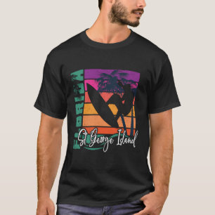 T-shirt St George Island Floride Beach Rétro Surfing Souve