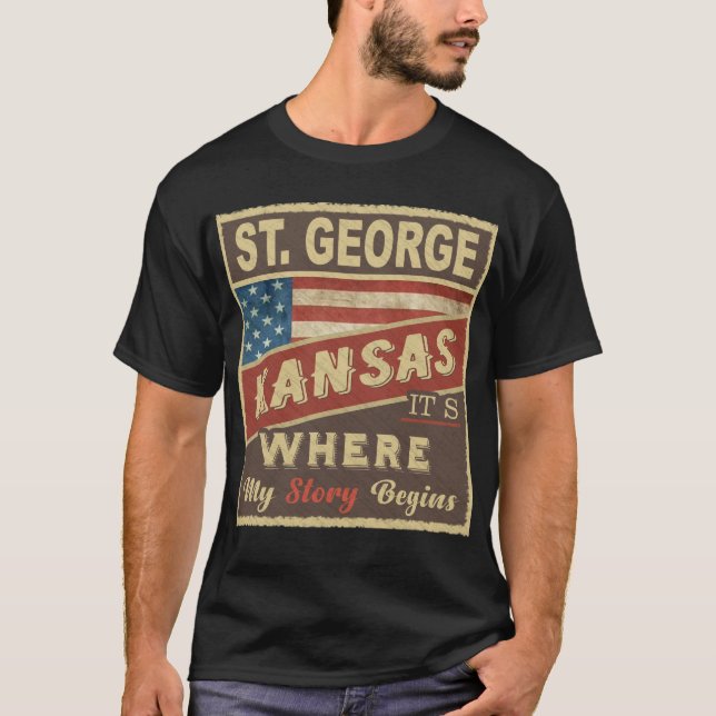 T-shirt ST. GEORGE, KS C'est où mon histoire commence (Devant)
