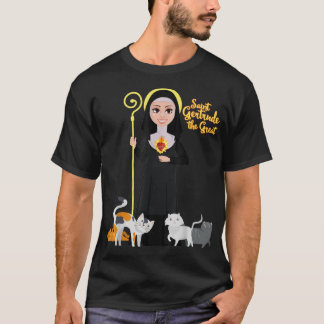 T-shirt St Gertrude Patron Saint of Cats Lovers Great Nive