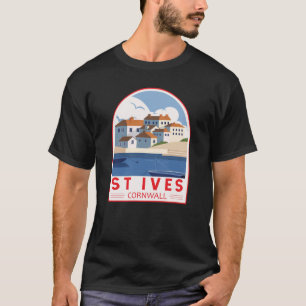 T-shirt St Ives Cornwall Angleterre Retro Travel Art Vinta