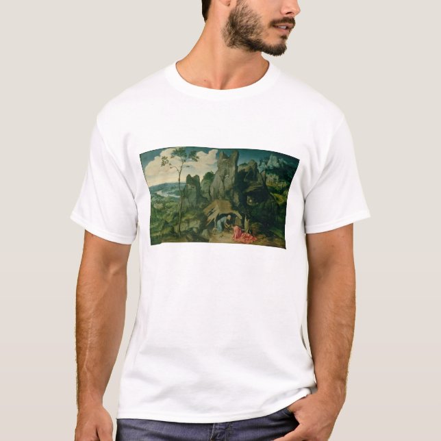 T-shirt St Jerome dans le désert (huile sur le panneau) (Devant)