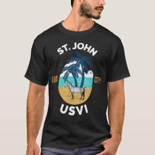 T-shirt St John Îles Vierges américaines Âne Sauvage Sur L