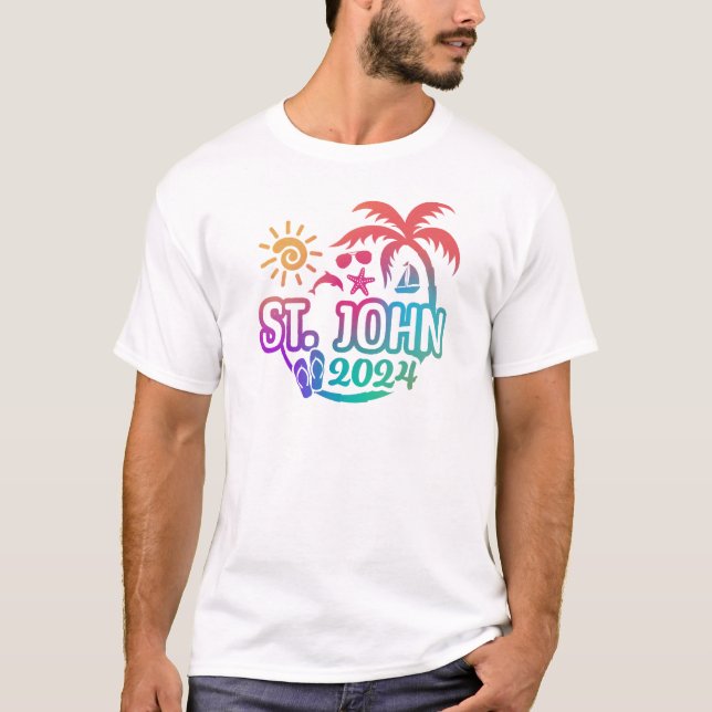 T-shirt St. John USVI Vacation-Saint John 2024 (Devant)
