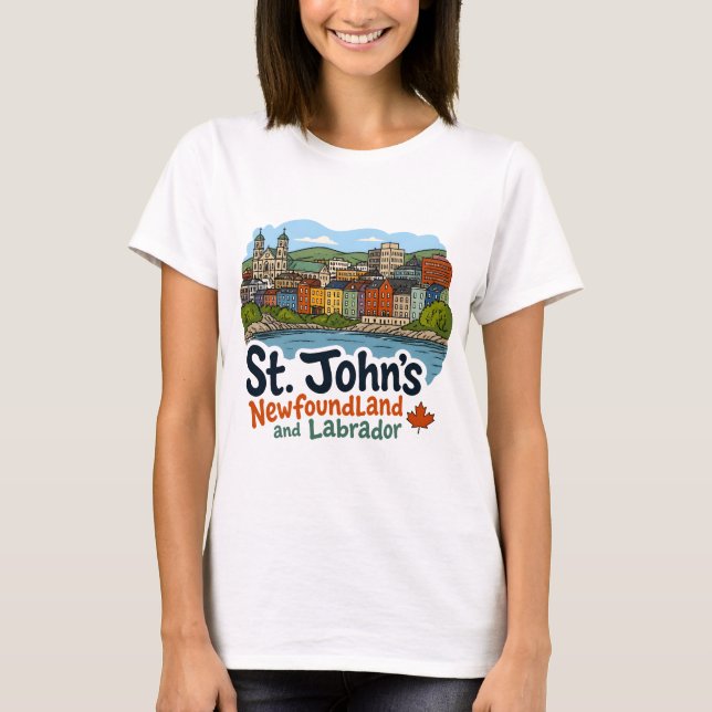 T-shirt St John's Terre-Neuve Joli Ciel (Devant)