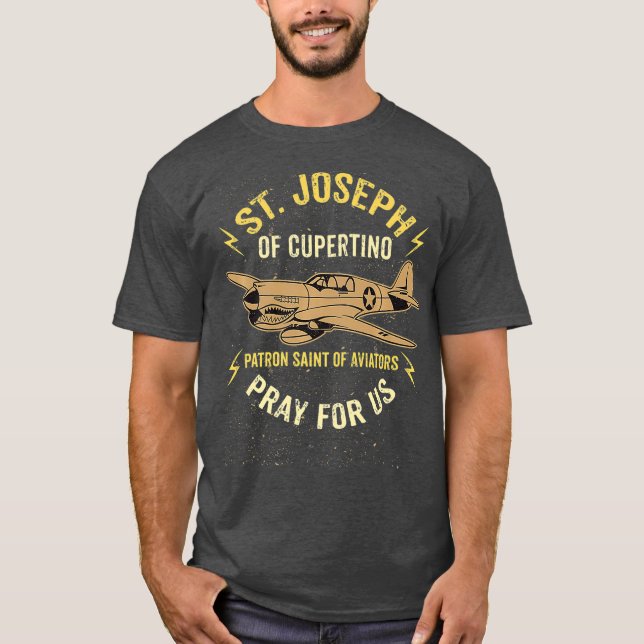 T-shirt St Joseph of Cupertino Patron Saint of Pilots (Devant)
