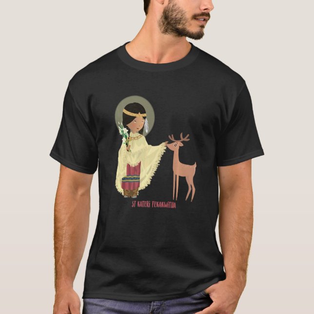 T-shirt St Kateri Tekakwitha Catholique Saint Lily Du Mo (Devant)