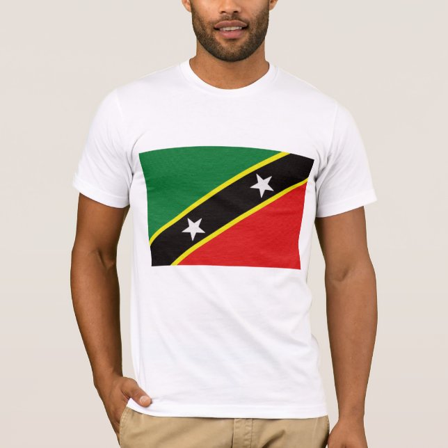 T-shirt St Kitts et drapeau du Niévès (Devant)