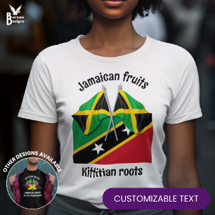 T-shirt ST KITTS JAMAICA Dual Heritage Personnalisable