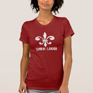 T-shirt St Louis MO Fleur De Lis en blanc