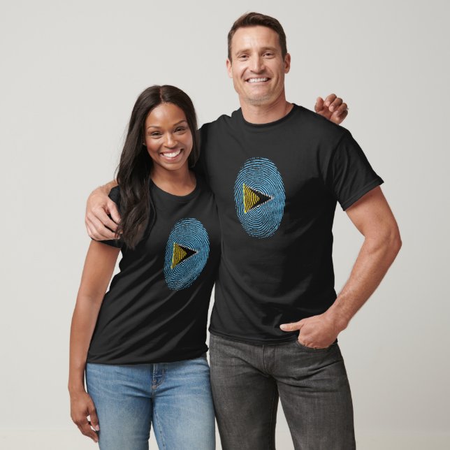 T-shirt St. Lucia fingerprint flag (Unisexe)
