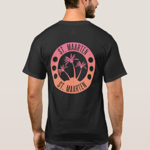 T-shirt St Maarten Rose et Coral Gradient Sint Martin