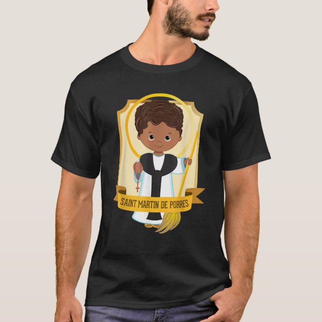 T-shirt St Martin de Porres Saints noirs afro-américains (Devant)