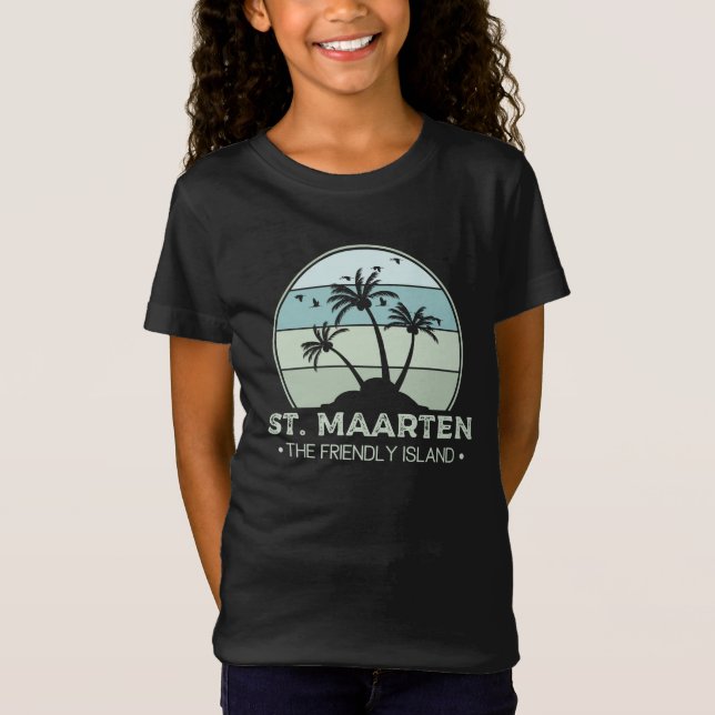 T-Shirt St Martin Le sympathique rétro de l'île Sint Marti (Devant)