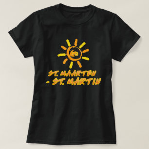 T-shirt St. Martin - St. Martin jaune et orange vif