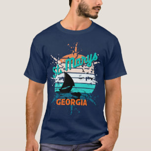 T-shirt St Marys Georgia Retro Vintage Explosion Sunset TS
