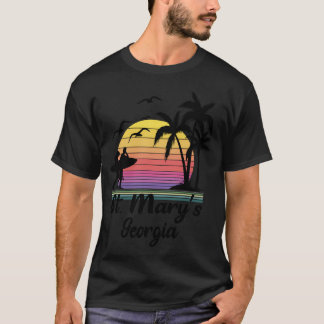 T-shirt St. Mary'S Georgia Seaside Retro Sunset